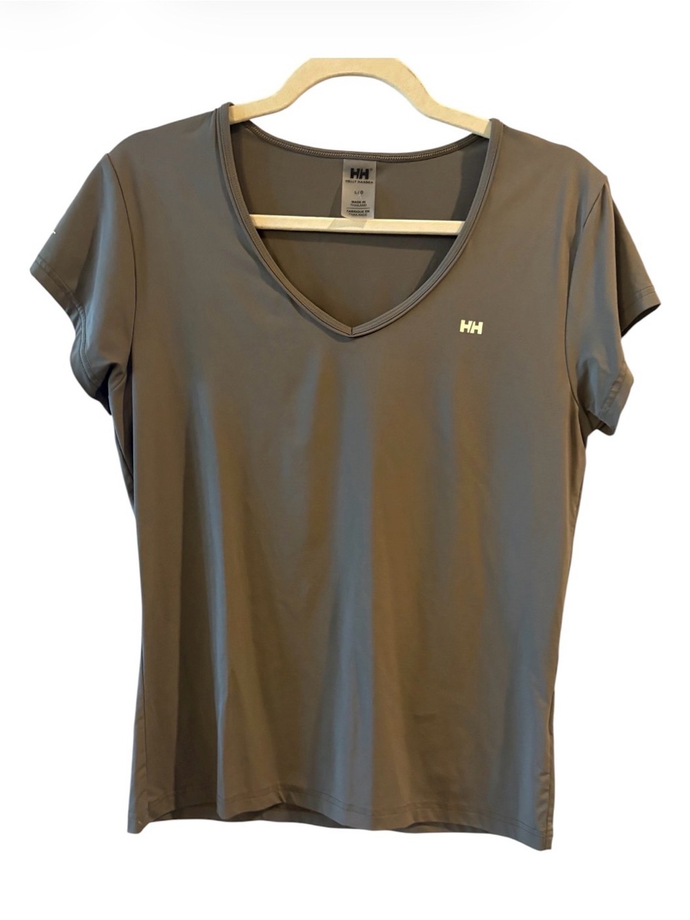 Helly Hansen Base Layer Women’s Large Olive Green V Neck Performance Top